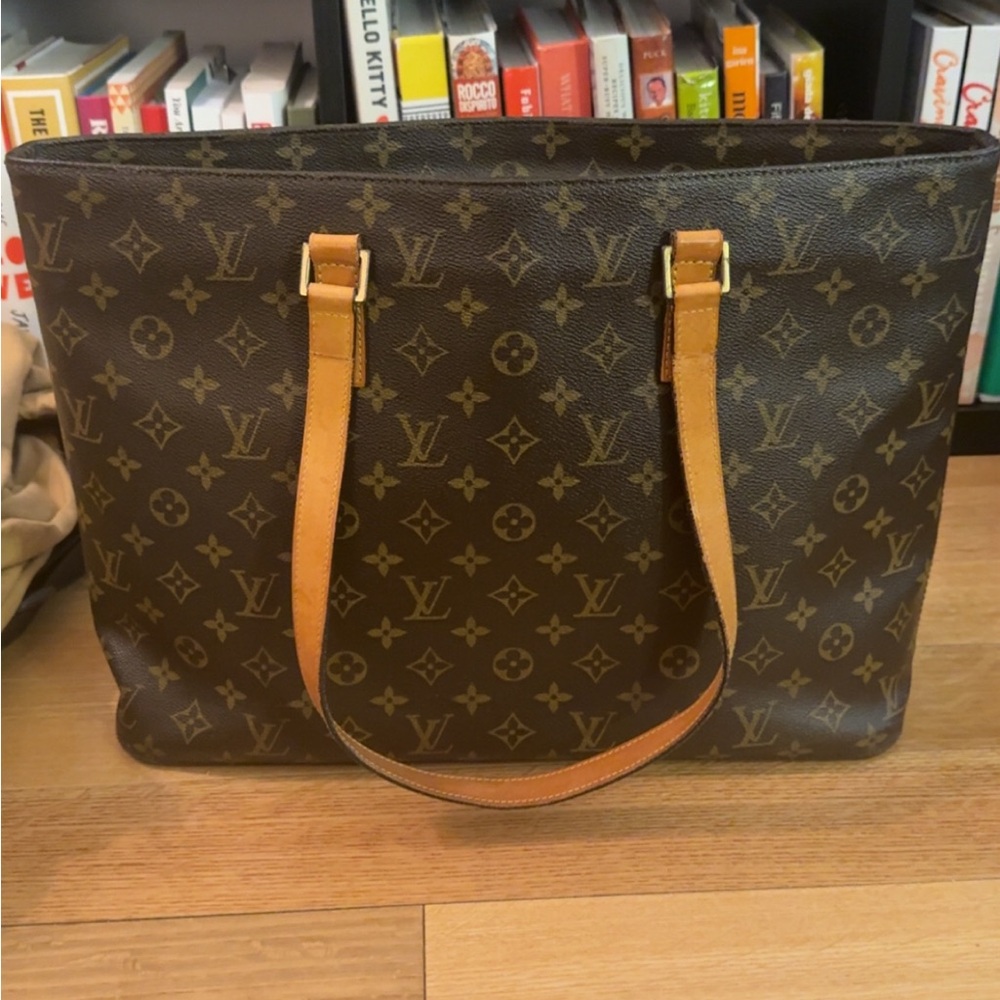 Louis Vuitton Monogram Canvas Brown Tote with Tan Handles